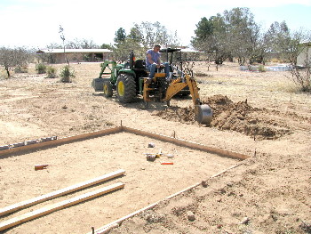 Digging the foundation for the telescope pier and control room